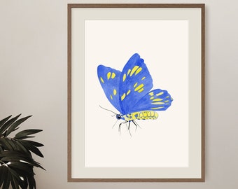 Watercolor Blue Butterfly, Butterfly Nursery Art, Blue Butterfly Art Prints, Girl Nursery Art, Butterfly Nursery Decor Girl, Baby Gift
