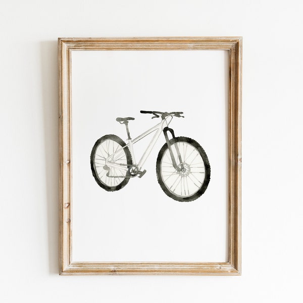 Watercolor Mountain Bike Art Print, Mountain bike print, Bicycle Wall Art, Kids Room Decor, Nursery Decor, Boyfriend gift