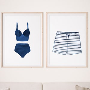 Navy blue and white bathing suit sales