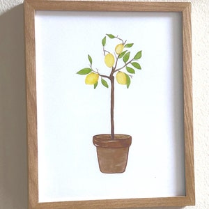 Watercolor Lemon Tree Print, Citrus Tree Painting, Lemon Tree Print, Citrus Lover Art, Kitchen Wall Art, Home Decor Wall Art, Lemon Lover image 3