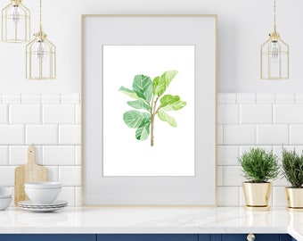 Watercolor Leaf Print, Plants Print, Botanical Prints, Plant Artwork, Greenery Art, Leaf Prints, Living Room Wall Art, Plant Lover Gift