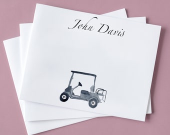 Vatertagsgeschenk Golf Cart, Aquarell personalisierte Golfkarte, Freund Karte, Golf Note Karten, Golfer Vater alles Gute zum Geburtstag, Golf-Geschenk