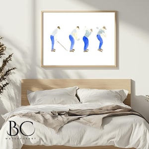 Watercolor Golf Club Wall Art, Golf Player Print, Golf Painting, Golf Art, Golf Gift, Golf player gift, Fathers day gift, Golf Gifts For Men
