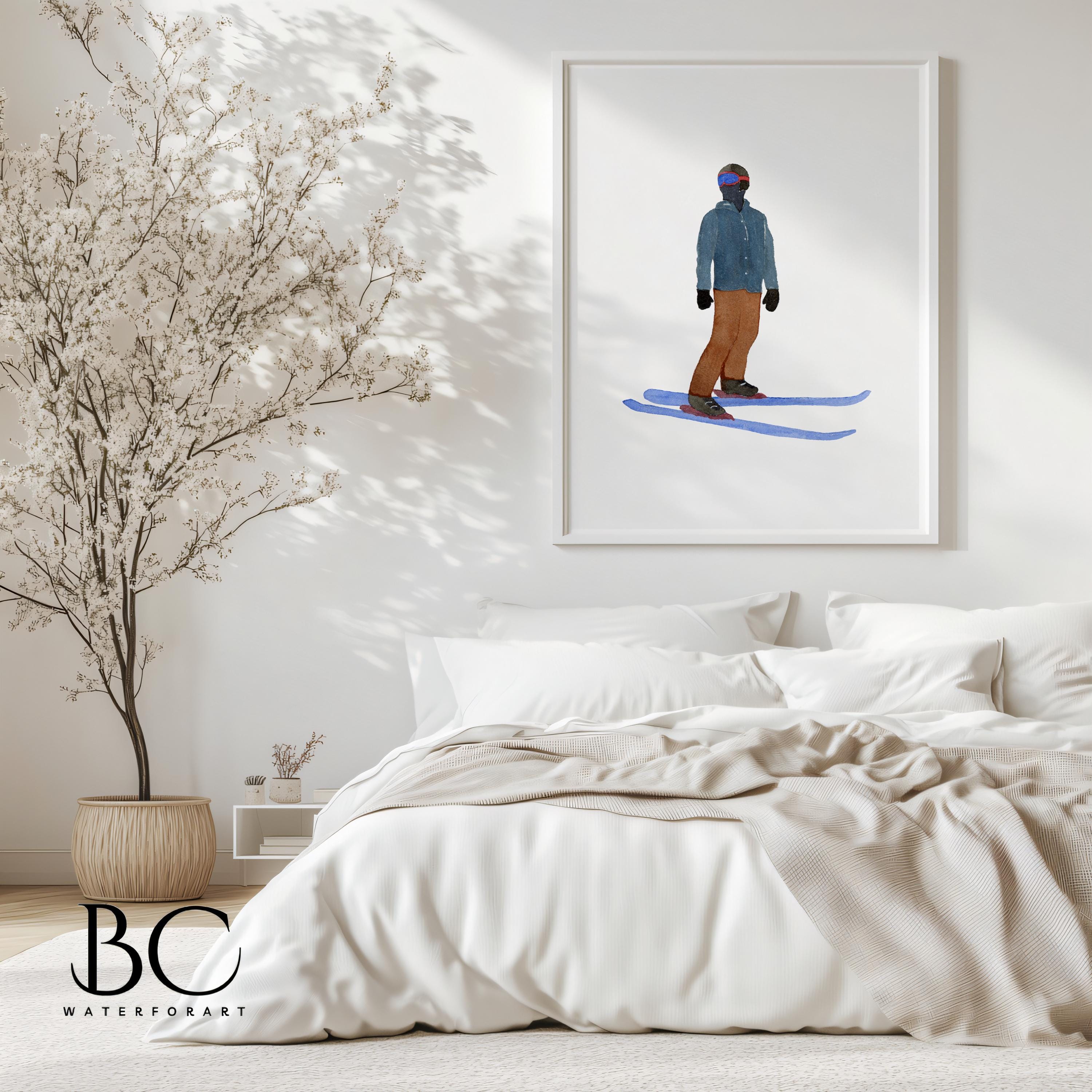 Set of 4 Watercolor Ski Gallery Wall Art Prints, Winter Sports Decor ...