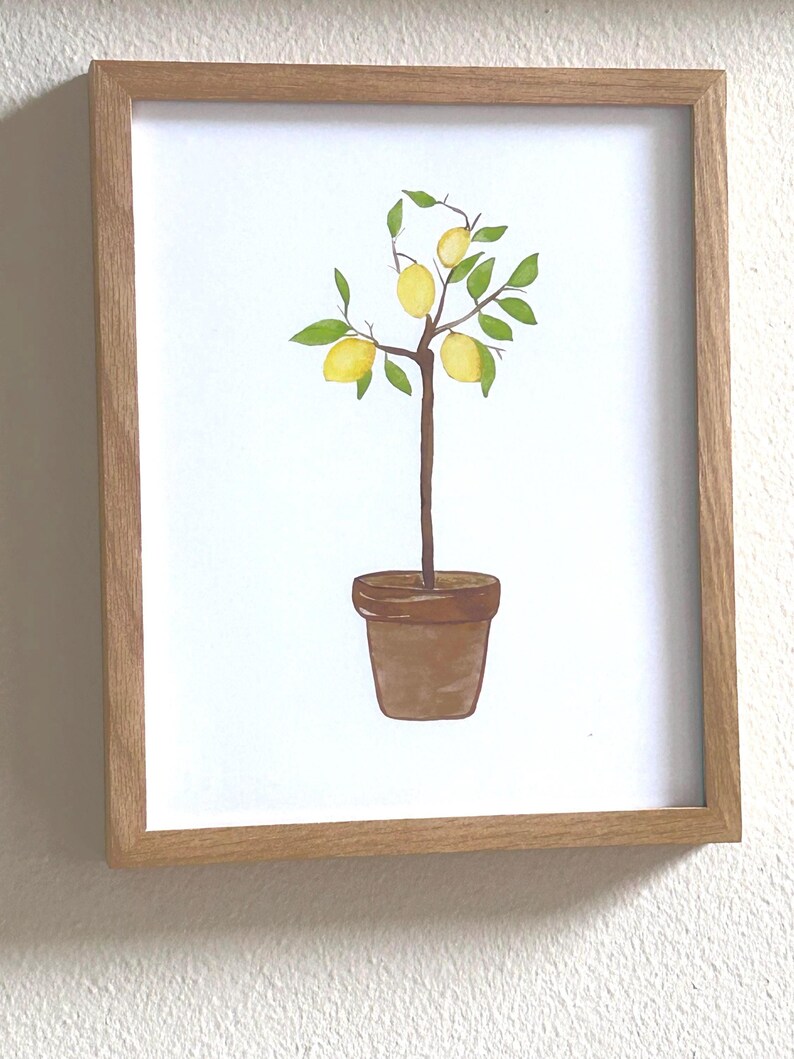 Watercolor Lemon Tree Print, Citrus Tree Painting, Lemon Tree Print, Citrus Lover Art, Kitchen Wall Art, Home Decor Wall Art, Lemon Lover image 3