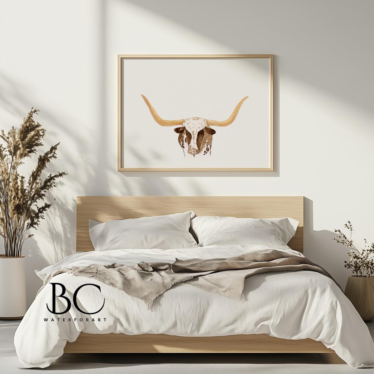 Watercolor Texas Longhorn Cow Print, Cowboy Art Print, Western Print ...