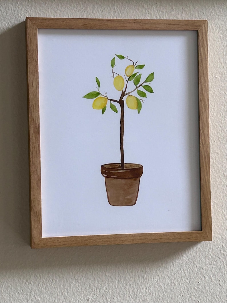 Watercolor Lemon Tree Print, Citrus Tree Painting, Lemon Tree Print, Citrus Lover Art, Kitchen Wall Art, Home Decor Wall Art, Lemon Lover image 8