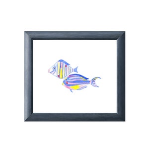 Watercolor Blue Tropical Fish Print, Nursery Wall Art, Ocean nursery wall art, Nursery wall decor, sea animals nursery art image 5