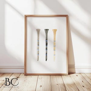 Watercolor Golf Tees Print, Watercolor Golf Poster, Golf Art, Golf Gift, Golf wall decor, Fathers Day gift, Golf Sport art, Golf Lover Gift