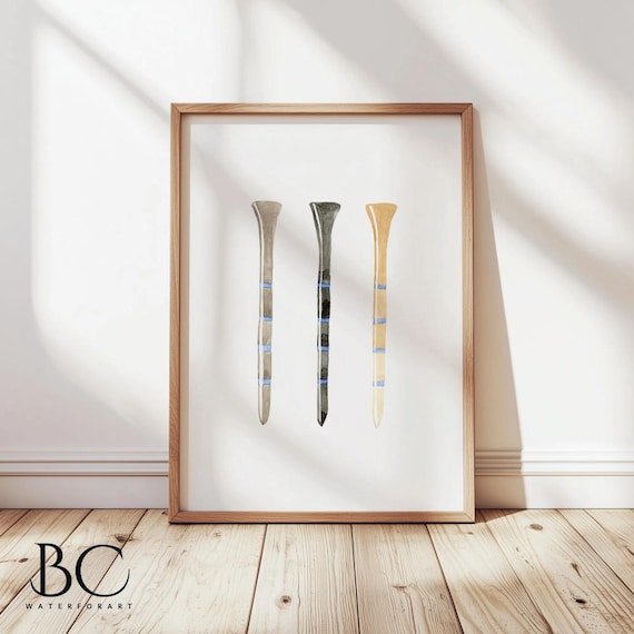 Watercolor Golf Tees Print, Watercolor Golf Poster, Golf Art, Golf Gift, Golf wall decor, Fathers Day gift, Golf Sport art, Golf Lover Gift