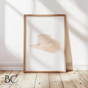 Watercolor Cowboy Hat Art Print, Western Print, Western Cowboy Hat Wall Art, Texas Art, Farmhouse Decor, Country Home Decor, Cowgirl Hat Art