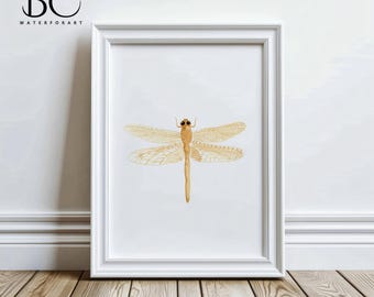 水彩トンボプリント - 昆虫の壁アート、ガーデンデコレーション - Etsy
