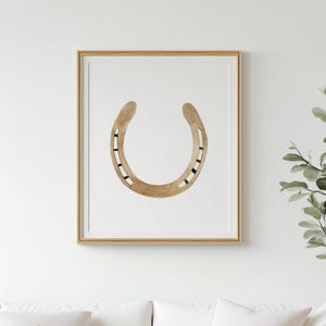 Western watercolor horseshoe art print, Horseshoe farmhouse or country home wall decor, Western theme home decor, Country lover gift