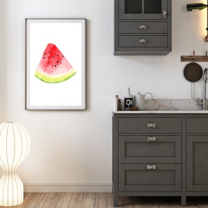 Watercolor Watermelon print, Watermelon Print, Fruit Art Print, Kitchen Wall Art, Kitchen Decor, Watercolor Food Print, Watermelon Decor image 6