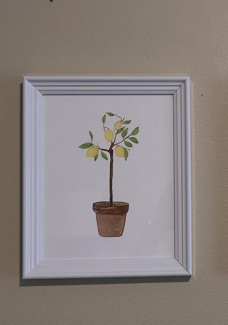 Watercolor Lemon Tree Print, Citrus Tree Painting, Lemon Tree Print, Citrus Lover Art, Kitchen Wall Art, Home Decor Wall Art, Lemon Lover image 6