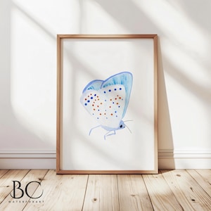 Watercolor Blue Butterfly Art, Butterfly Nursery Art, Blue Butterfly Art Prints, Girl Nursery Art, Butterfly Nursery Decor Girl, Baby Gift