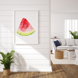 Watercolor Watermelon print, Watermelon Print, Fruit Art Print, Kitchen Wall Art, Kitchen Decor, Watercolor Food Print, Watermelon Decor image 3