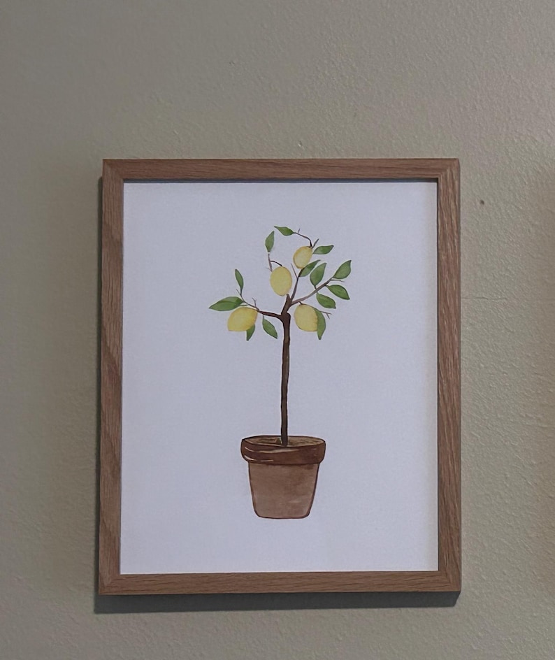 Watercolor Lemon Tree Print, Citrus Tree Painting, Lemon Tree Print, Citrus Lover Art, Kitchen Wall Art, Home Decor Wall Art, Lemon Lover image 5
