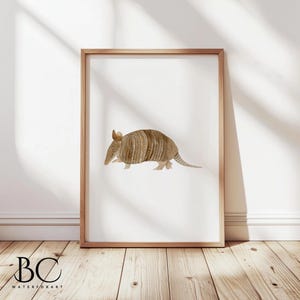 Watercolor Texas Armadillo art Print, Texas Art, Cowboy Wall Art Print, Western Print, Farmhouse Decor, ranch wall decor