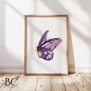 Watercolor Purple Butterfly, Butterfly Nursery Art, Purple Butterfly Art Prints, Girl Nursery Art, Butterfly Nursery Decor Girl, Baby Gift