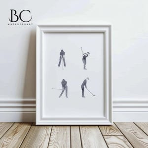 Watercolor Golf Club Wall Art, Golf Player Dorm Art, Golf Kids Room, Christmas Golf Painting, Golf Art, Golf Gift, Fathers Day gift