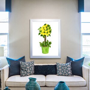 Lemon Tree Ginger Jar Art Print, watercolor green porcelain lemon wall art decor, Citrus Tree wall art, lemon wall art, lemon Kitchen Prints image 9