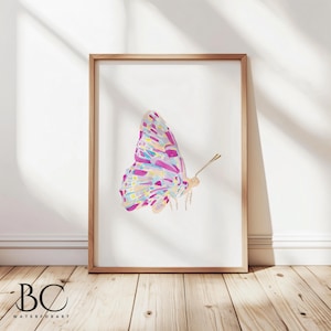 Watercolor Pink Butterfly Art, Butterfly Nursery Art, Pink Butterfly Art Prints, Girl Nursery Art, Butterfly Nursery Decor Girl, Baby Gift