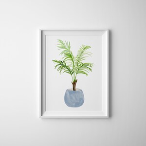 Watercolor Fan Palm Plant Art Print, botanical print, fashion wall art, tropical decor, Vase Tropical Leaves Print, Palm Leaf Print image 4