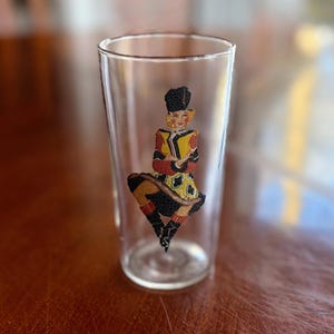 Vintage Risqué Peek-A-Boo Tumbler – Mid-Century Novelty Glass with Majorette Design
