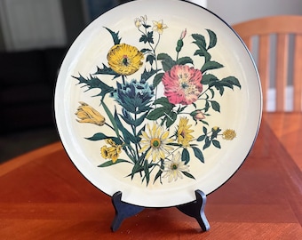 Vintage Japanisches Lacquerware Blumentablett: Retro Home Decor
