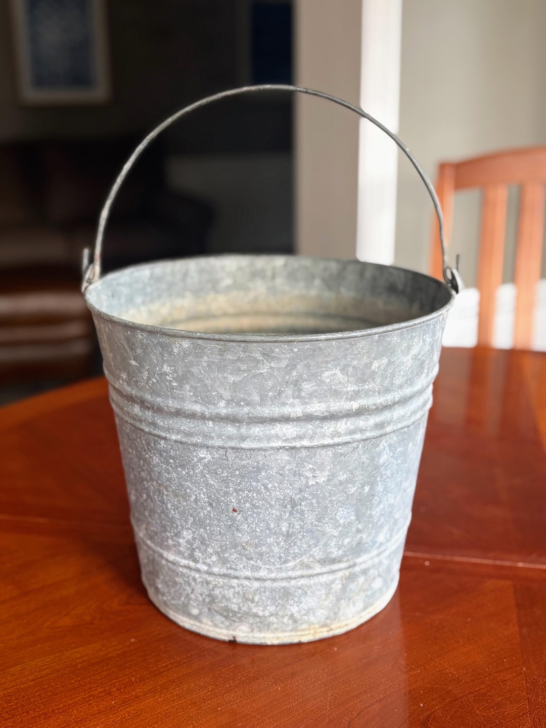 Vintage Galvanized Metal Bucket | Rustic Farmhouse Decor - Etsy