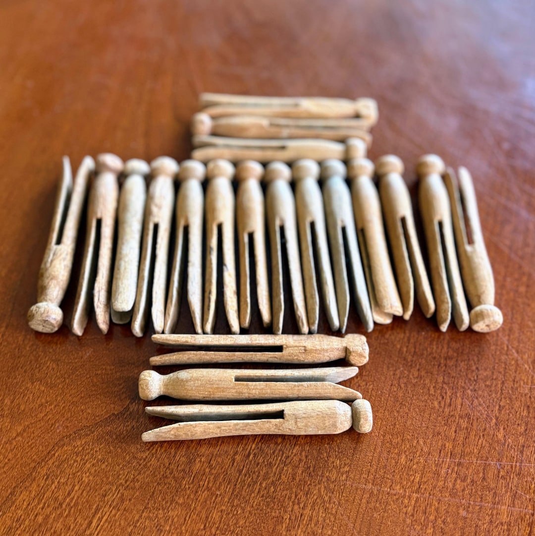 Antique Wood Clothespins Set of 20 Vintage Primitive Laundry Decor - Etsy