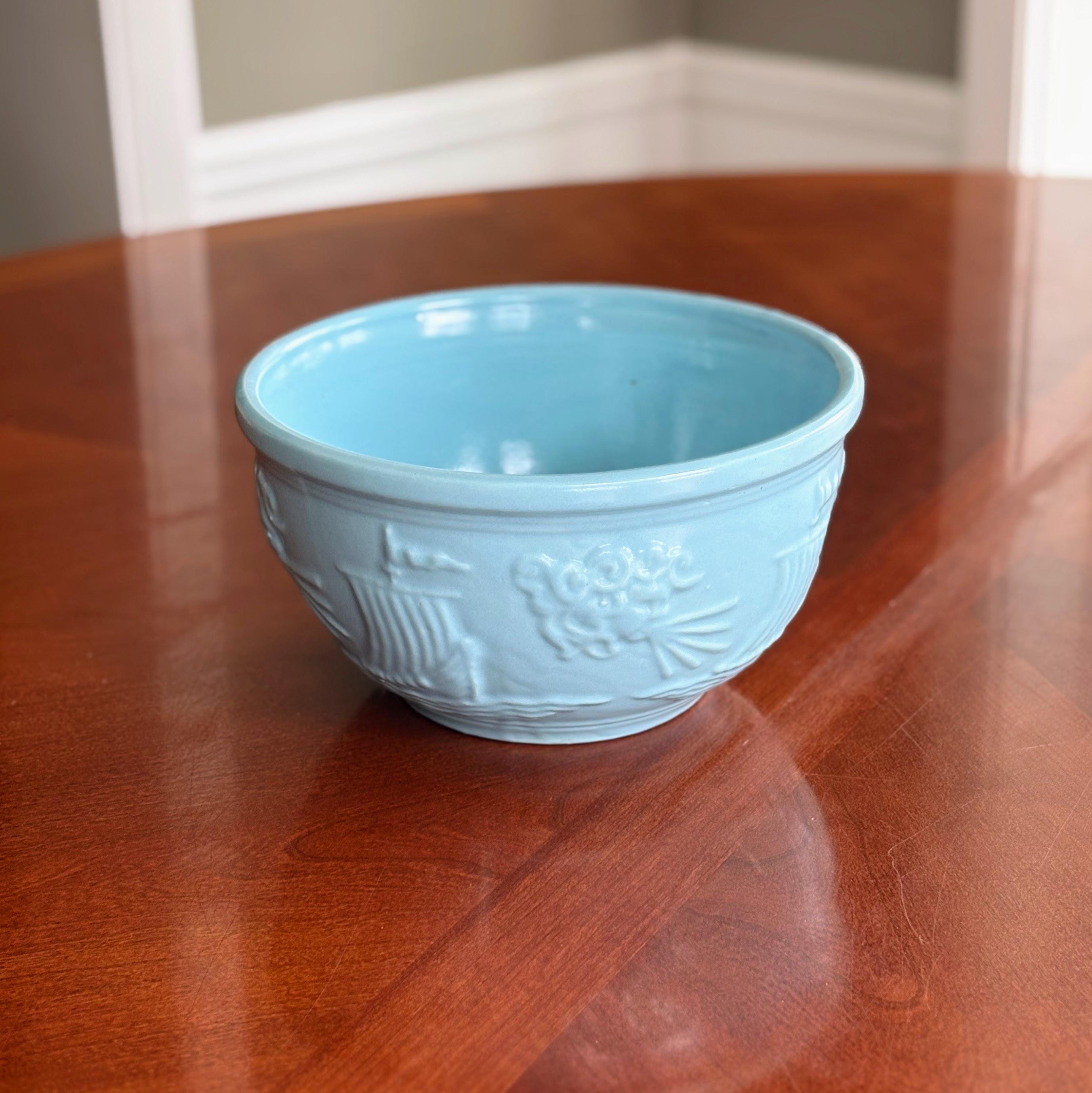 置物 RHC Ron Herman REGENBOGEN - LARGE BOWL Vintage Robinson Ransbottom Zephyrus Mixing Bowl Blue Embossed