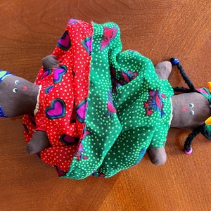 Vintage Handmade Topsy-Turvy Doll – Reversible Fabric Doll with Colorful Dress
