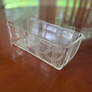 Vintage Refrigerator Dish - Basketweave Pattern | Retro Glass Storage | Antique Kitchenware - No Lid