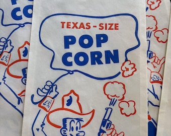 Bolsas de palomitas de maíz estilo vaquero vintage - Decoración para fiesta del oeste de Texas - Lote de 12