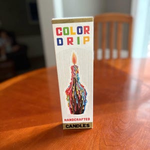 Vintage Color Drip Candles – Handcrafted Taper Candles in Original Box, Retro Drip Wax Candles