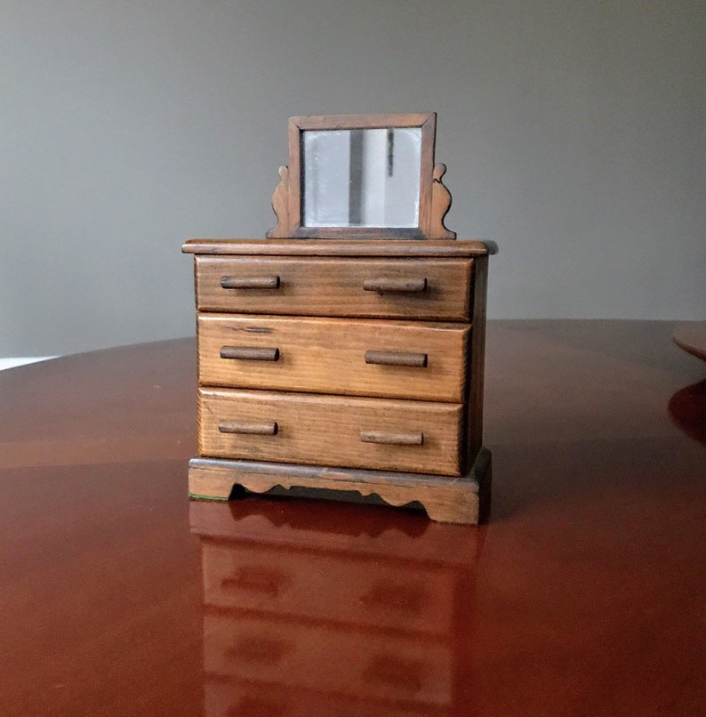 Vintage Salesman Sample Wooden Dresser Chest Of Drawers Doll Etsy