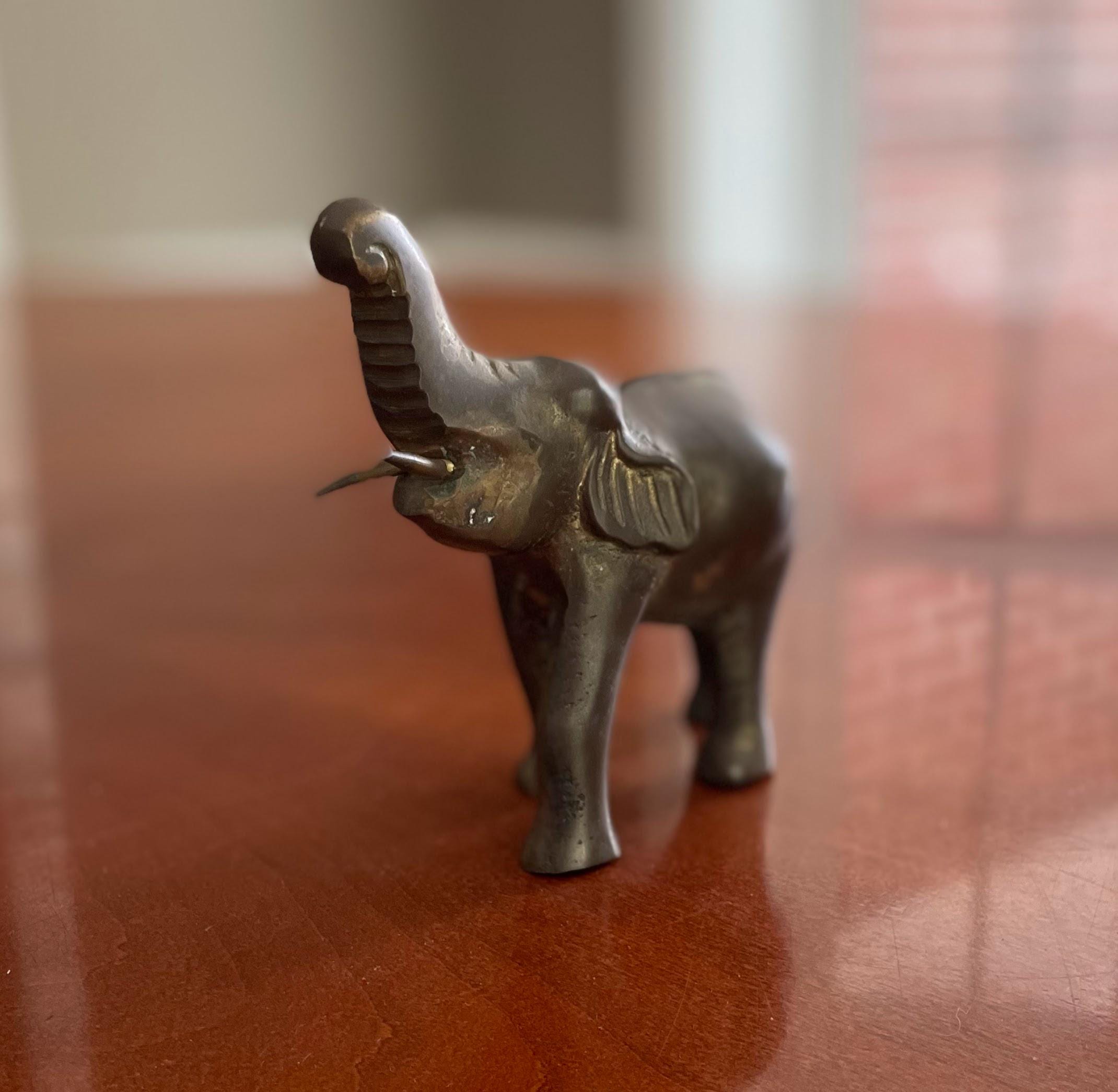 真鍮　ゾウ　置物　インテリア アンティーク ブロカント 真鍮のゾウ オブジェ インテリア アンティーク