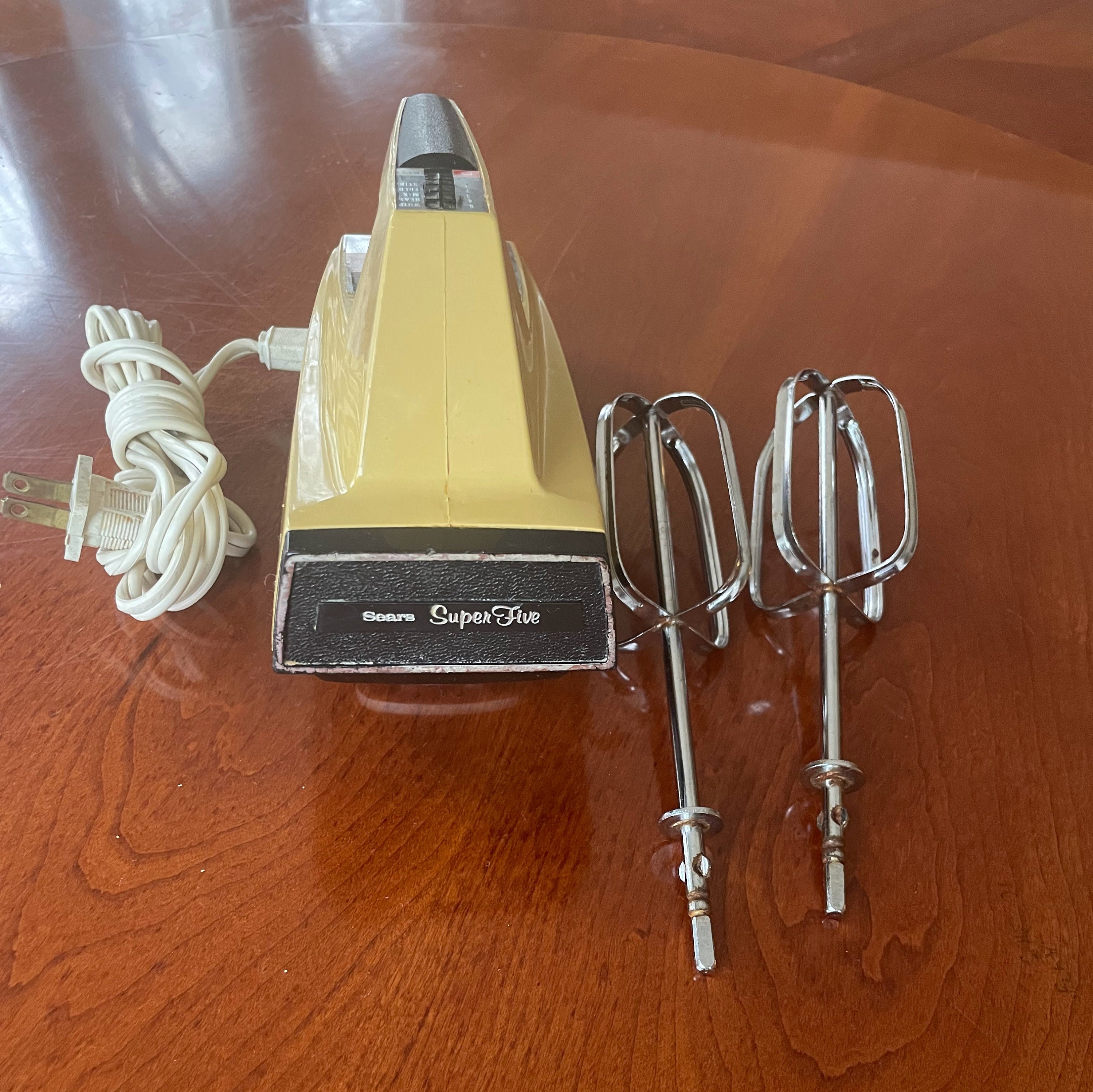 Vintage Sears Super Five Hand Mixer – Gold 5-speed Electric Mixer