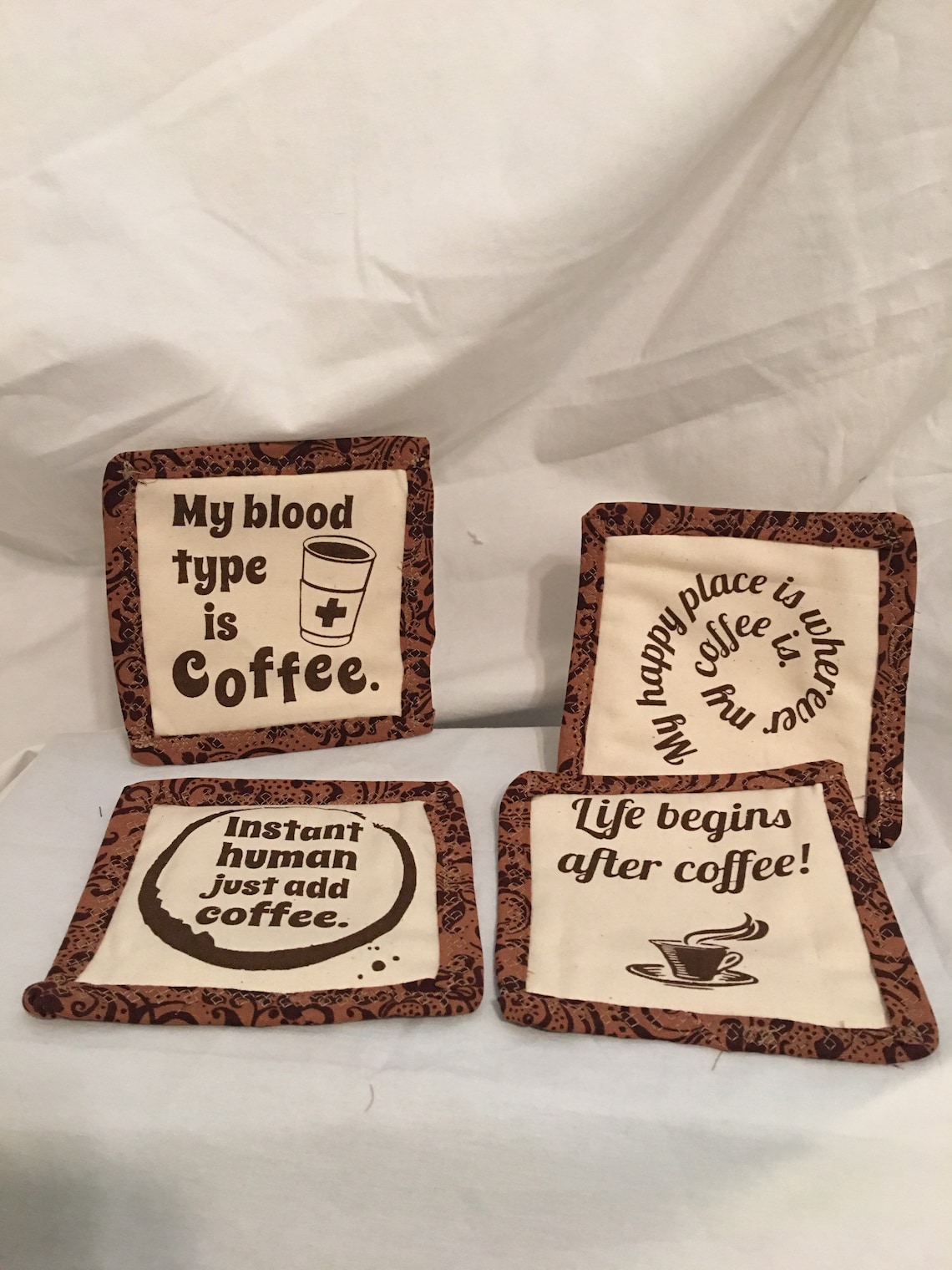 Coffee Drink Coasters Set of 4 Etsy