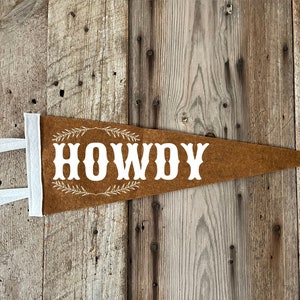 Howdy Pennant Flag, Country Western Decor