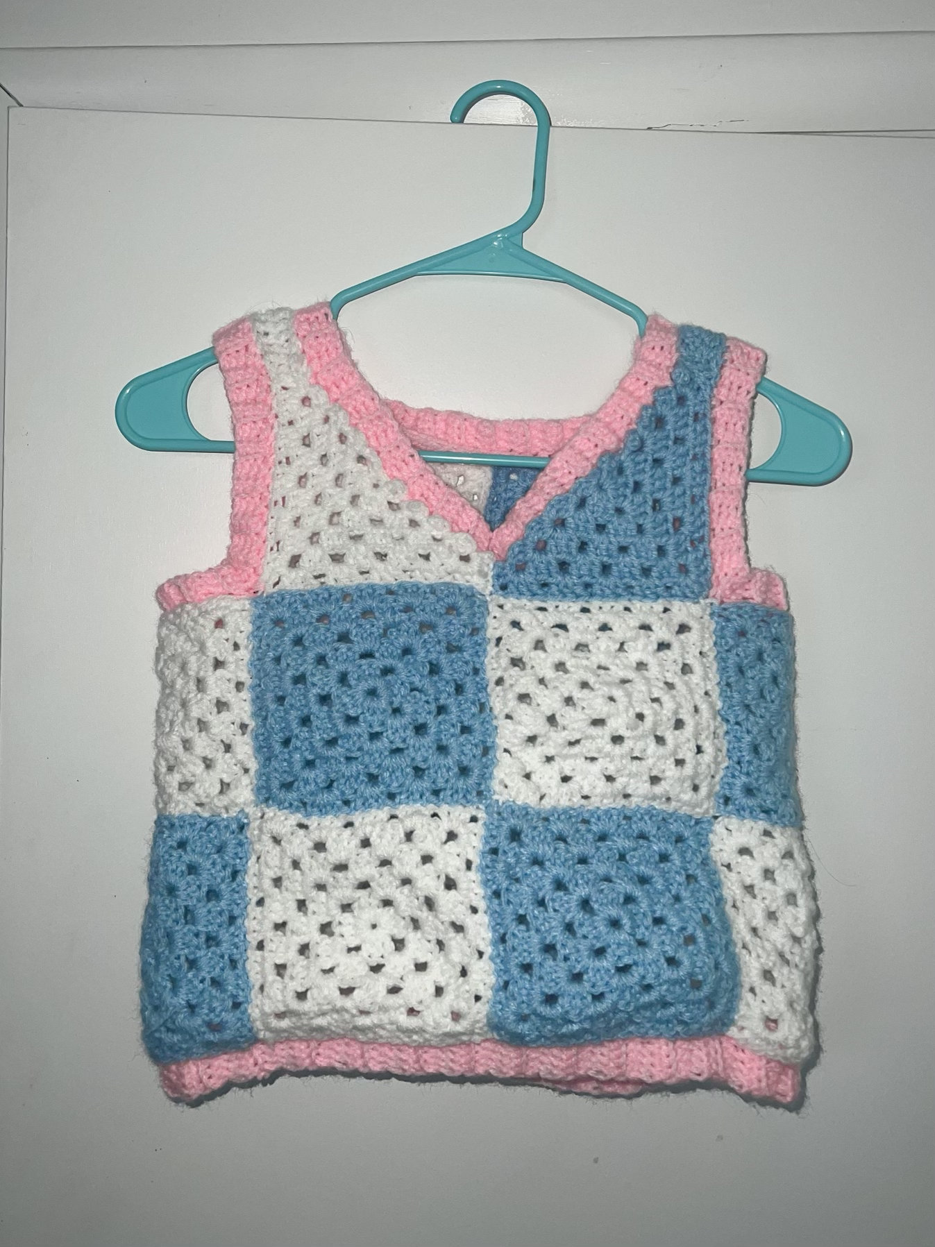 Crochet Checkered Vest