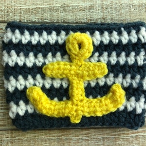 Crochet Pattern Only - It&#39;s All About the Anchor Crochet Cup Cozy / Crochet Coffee Cup Cozy / Tea Cup Cozy / Mug Cozy