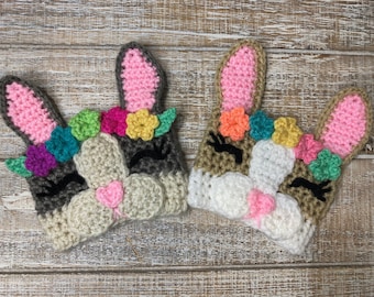 Crochet April Blossom Bunny Coffee Cup Cozy Pattern / Crochet Easter Bunny Cozy / Tea Cup Cozy / Last Minute Easter Gifts