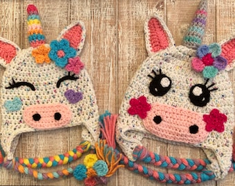 Crochet Pattern Only - Spring Fever Unicorn Crochet Hats / Children's Unicorn Hats / Infant Unicorn Hats / Crochet Unicorn Hat / Springtime