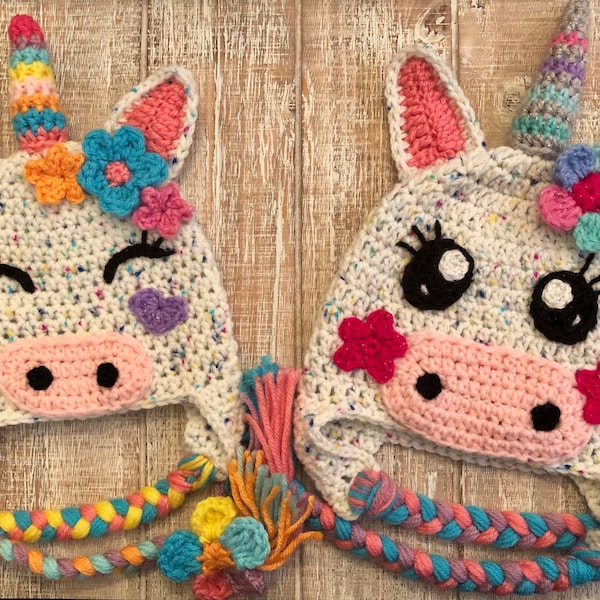 Crochet Pattern Only - Spring Fever Unicorn Crochet Hats / Children's Unicorn Hats / Infant Unicorn Hats / Crochet Unicorn Hat / Springtime