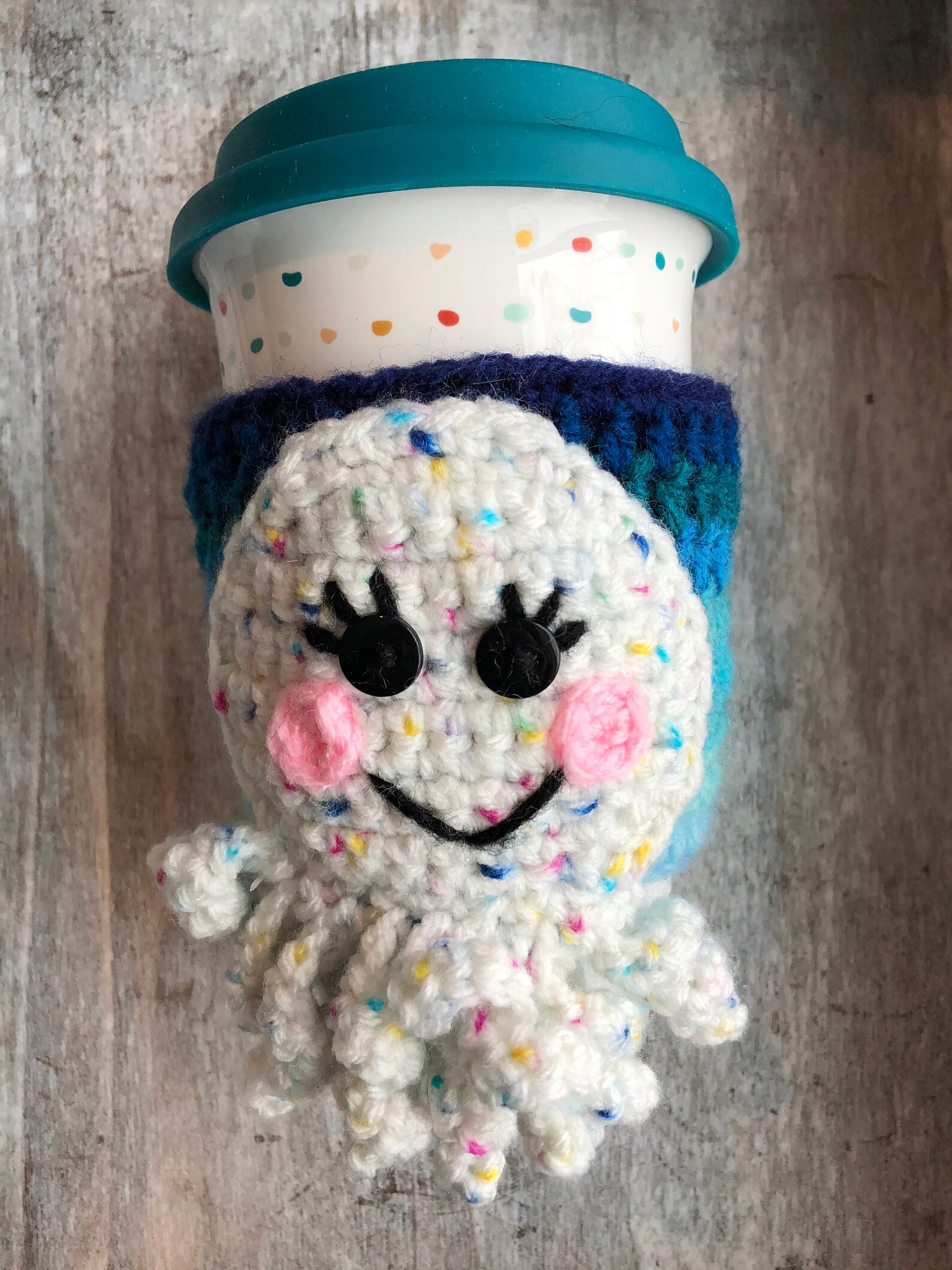 Octopus and Jellyfish Crochet Coffee Cup Cozies / Crochet Coffee ...