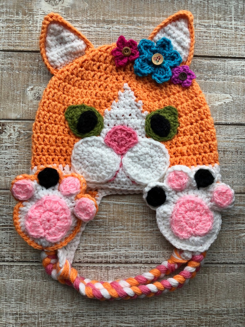 Animal Crochet Hat Pattern Bundle Tuxedo Kitten Crochet Hat Etsy