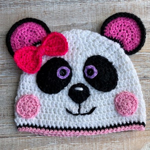 Panda Bear Crochet Hat Pattern, Panda Girl Infant, Child, Adult Crochet Panda Crochet Beanie, Bear Crochet Hat Pattern, Animal Crochet Hat